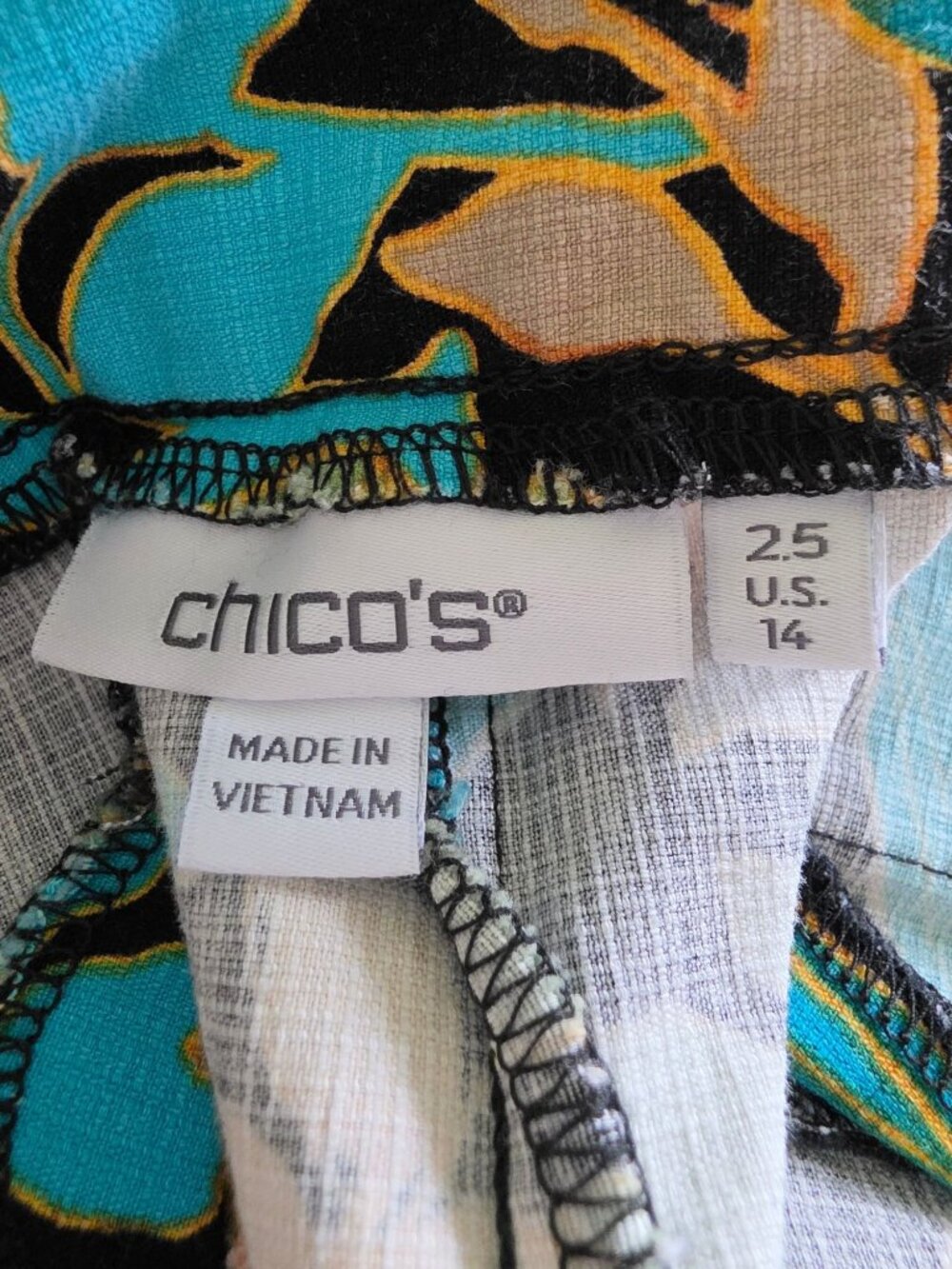 Chico’s Brigitte Palms Ankle Pants 2.5 US 14 Slim Tapered Monstera Tropical - Picture 3 of 10